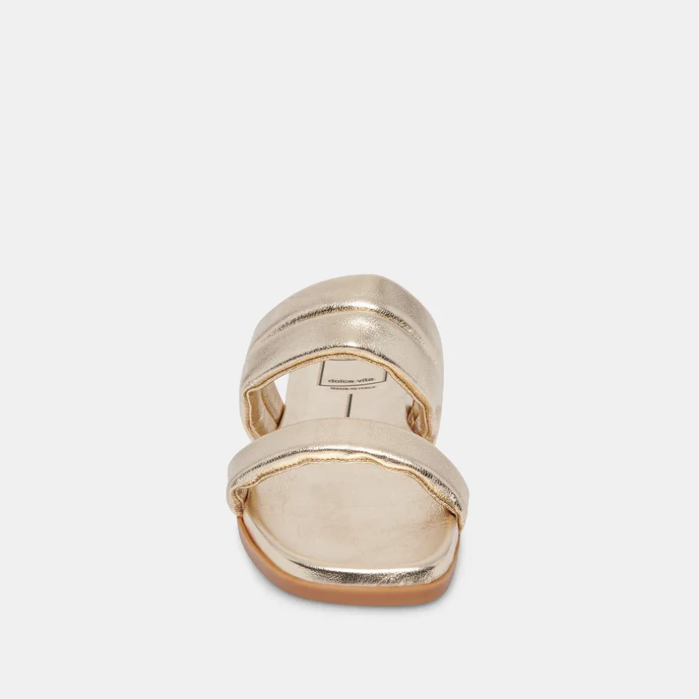 Adore Sandals Gold Metallic Leather