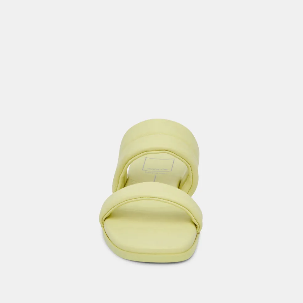 Adore Sandals Lemon Cream Leather