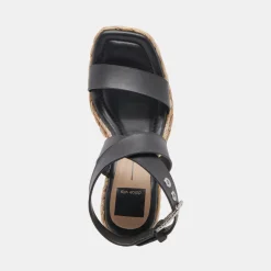 Aldona Wedges Black Leather