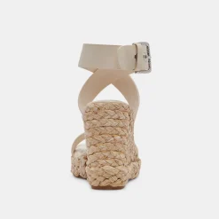 Aldona Wedges Ivory Leather