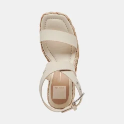 Aldona Wedges Ivory Leather