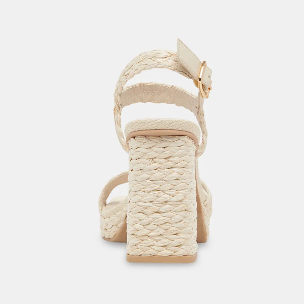 Alysia Heels Ivory Raffia