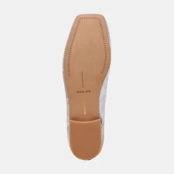 Anisa Ballet Flats Silver Distressed Leather