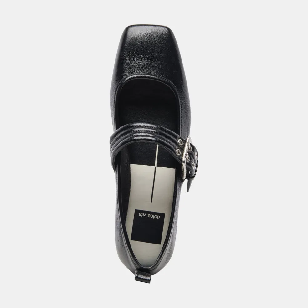 Arora Ballet Flats Midnight Crinkle Patent