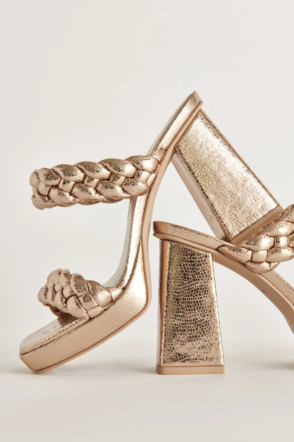 Ashby Heels Dark Gold Crackled Stella