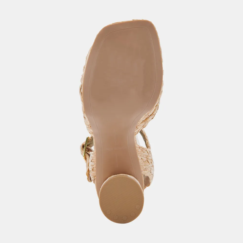 Asher Heels Lt Natural Raffia