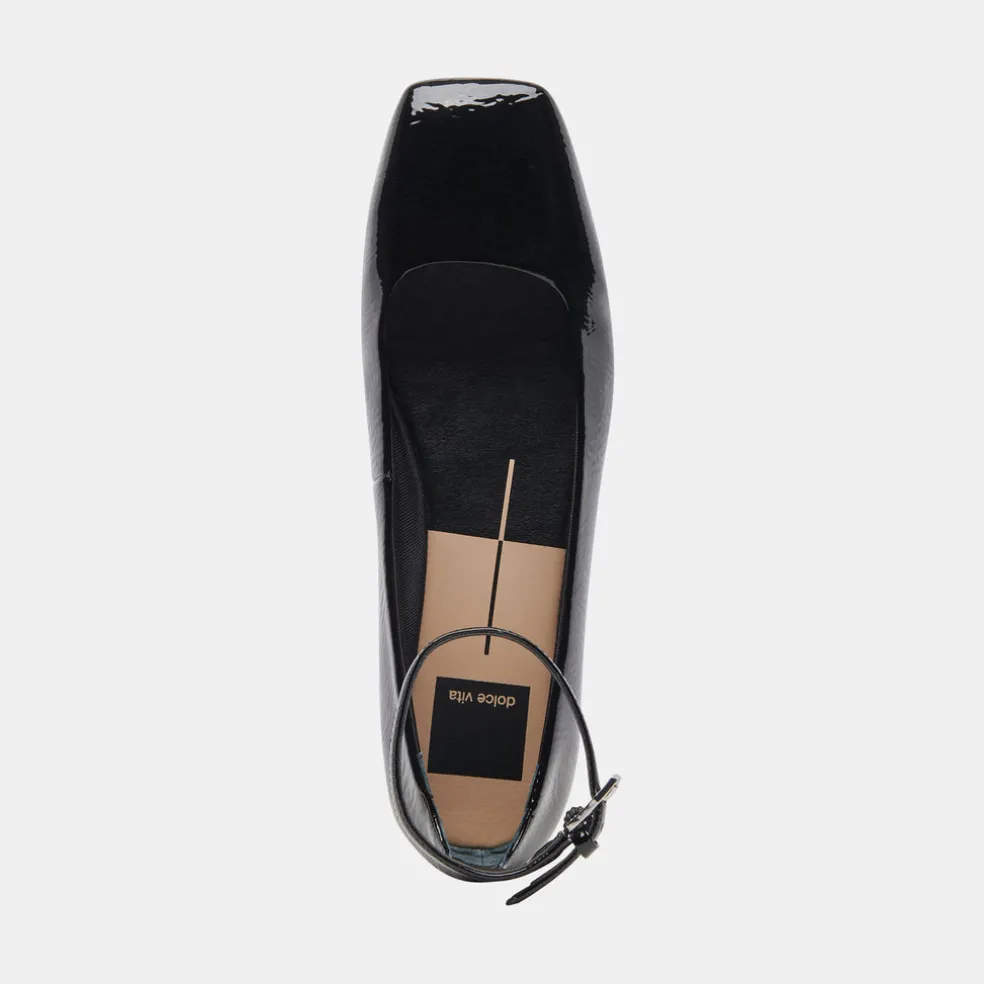 Ashya Ballet Flats Midnight Crinkle Patent