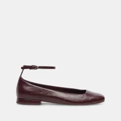 Ashya Ballet Flats Wine Crinkle Patent
