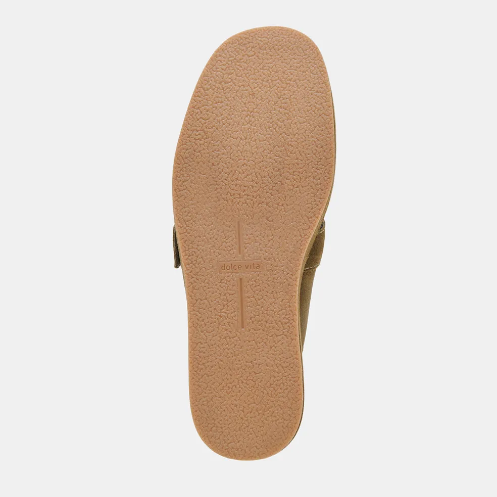 Astor Plush Flats Olive Suede