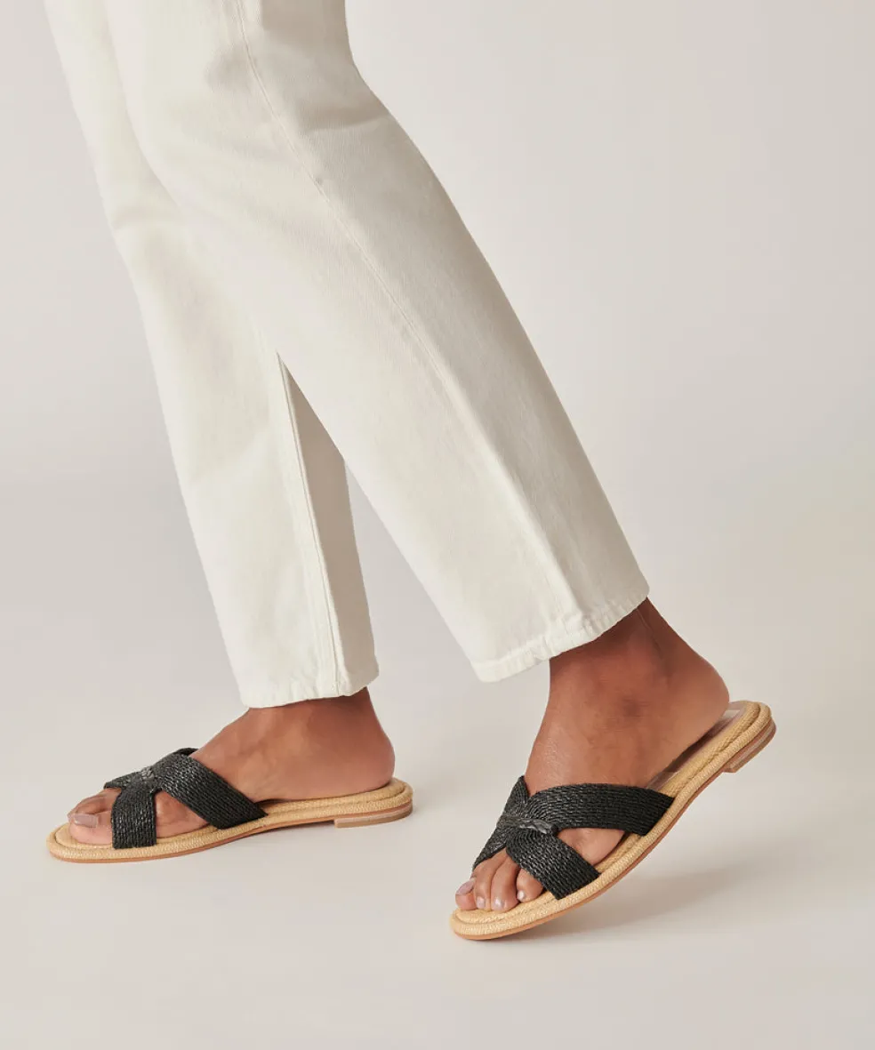 Atomic Sandals Black Raffia