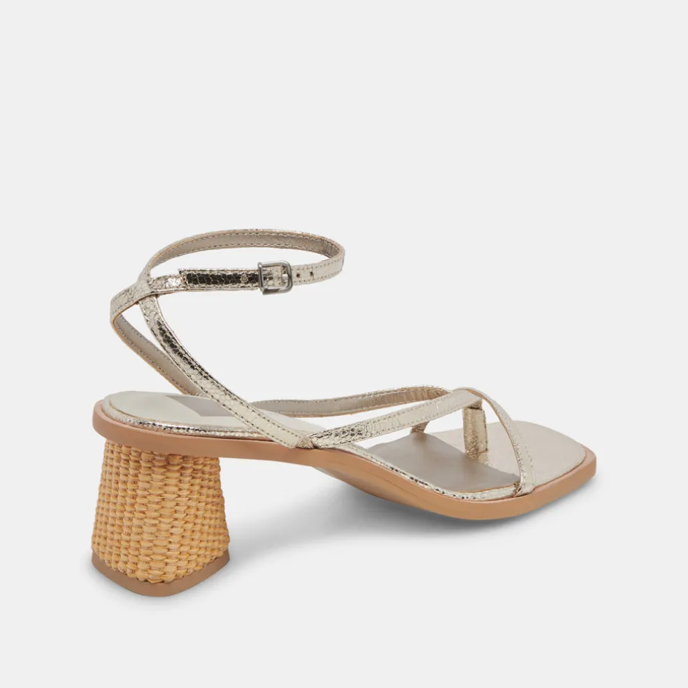 Banita Sandals Light Gold Crackled Stella