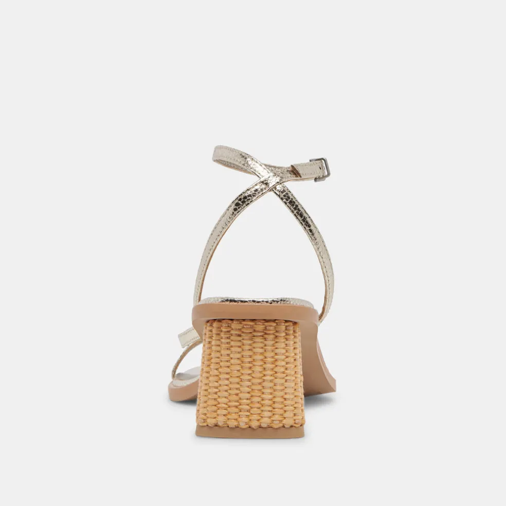 Banita Sandals Light Gold Crackled Stella