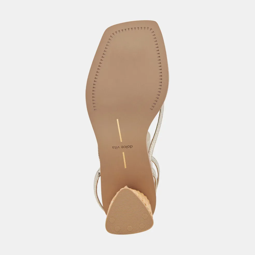 Banita Sandals Light Gold Crackled Stella
