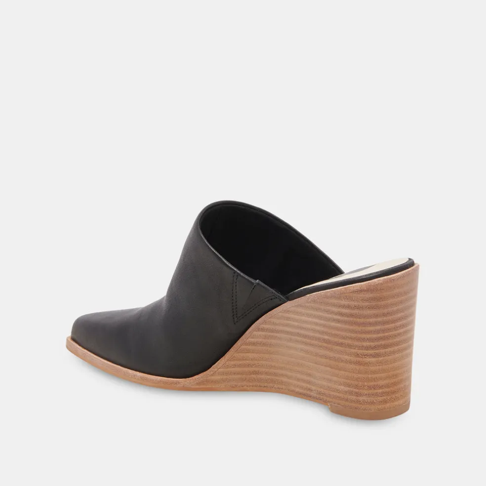 Beema Mules Black Leather
