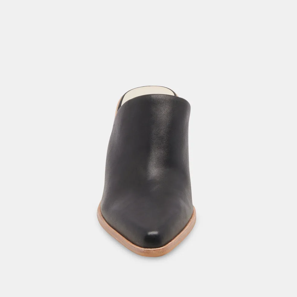 Beema Mules Black Leather