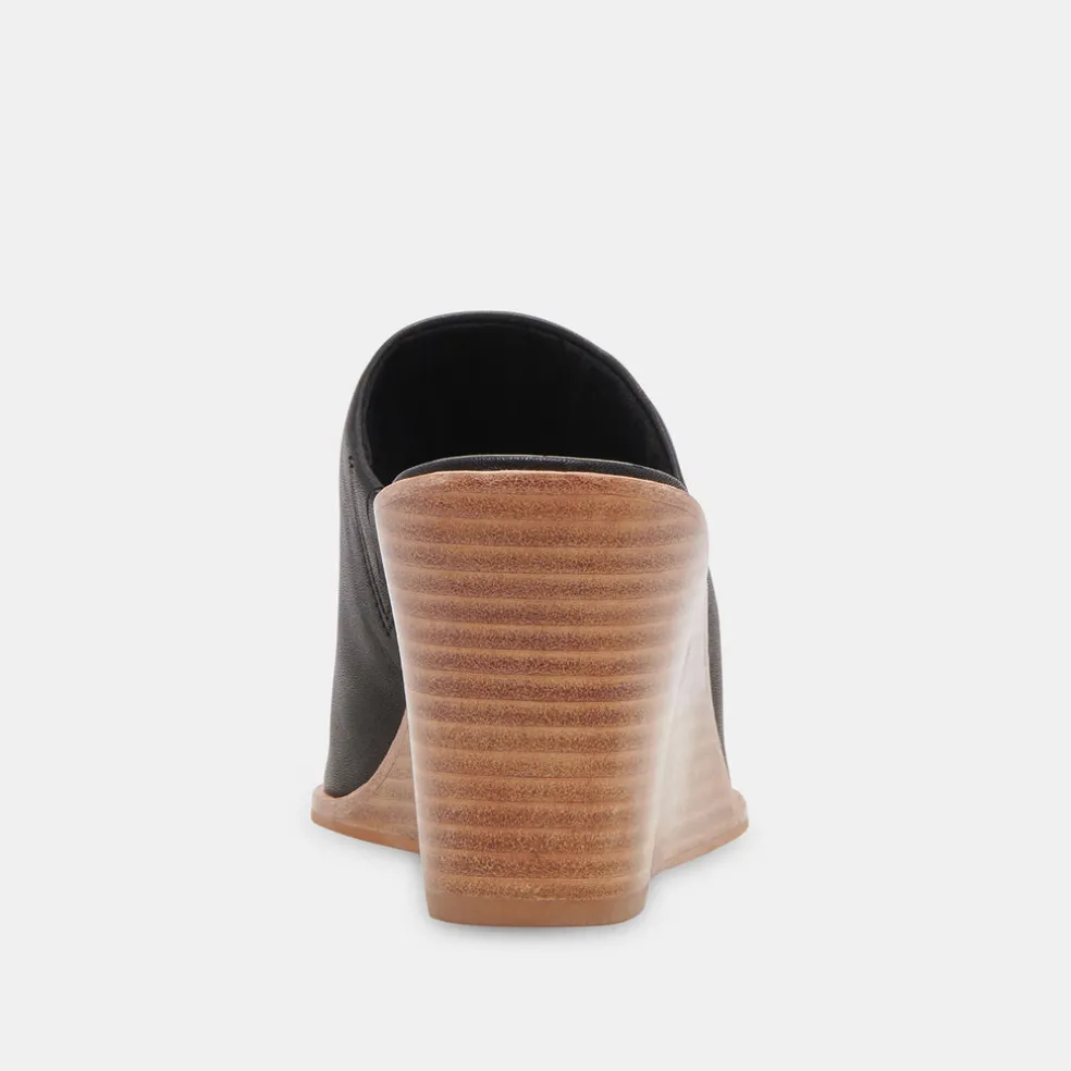Beema Mules Black Leather