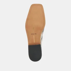 Beny Flats Grey White Snake Embossed