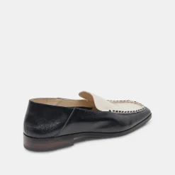 Beny Flats White Black Crinkle Patent