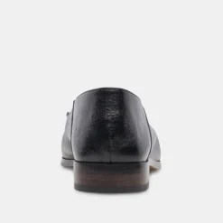 Beny Wide Flats White Black Crinkle Patent