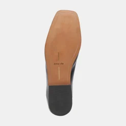 Beny Wide Flats White Black Crinkle Patent