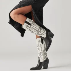 Blanch Boots Black White Leather
