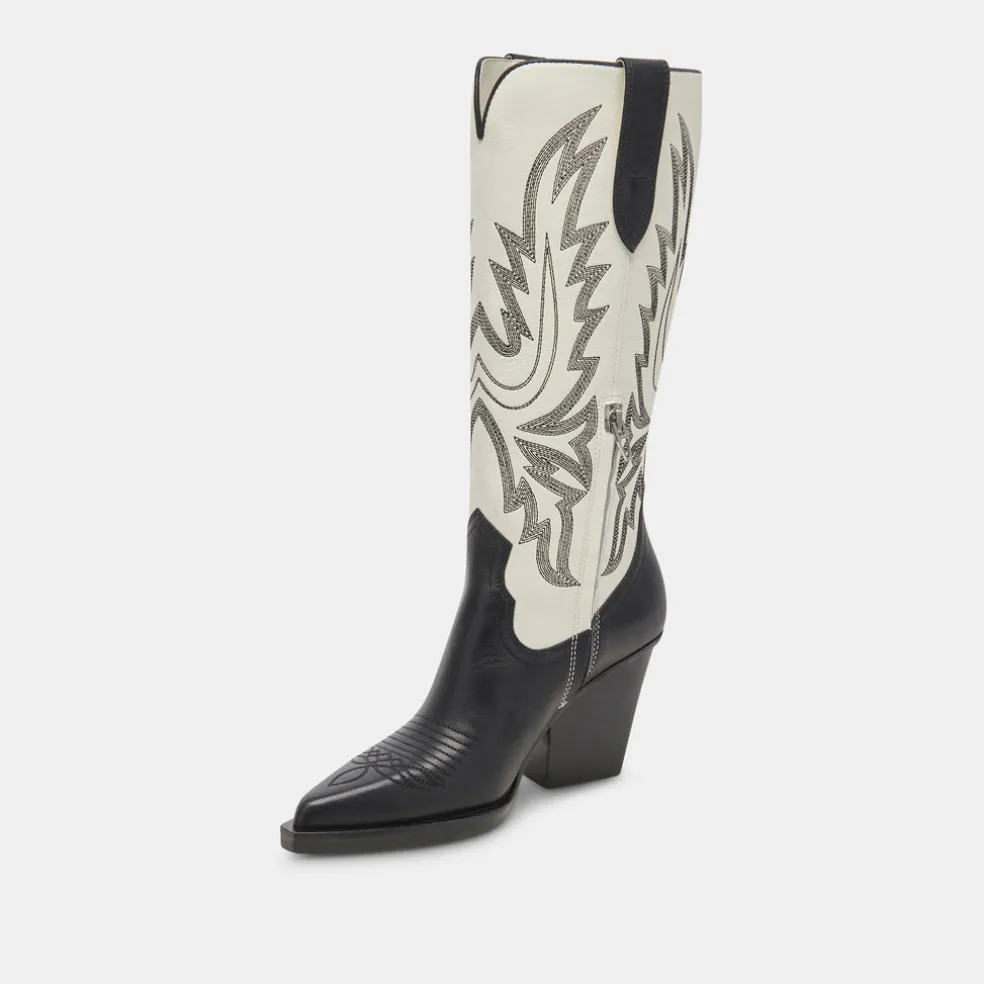 Blanch Boots Black White Leather