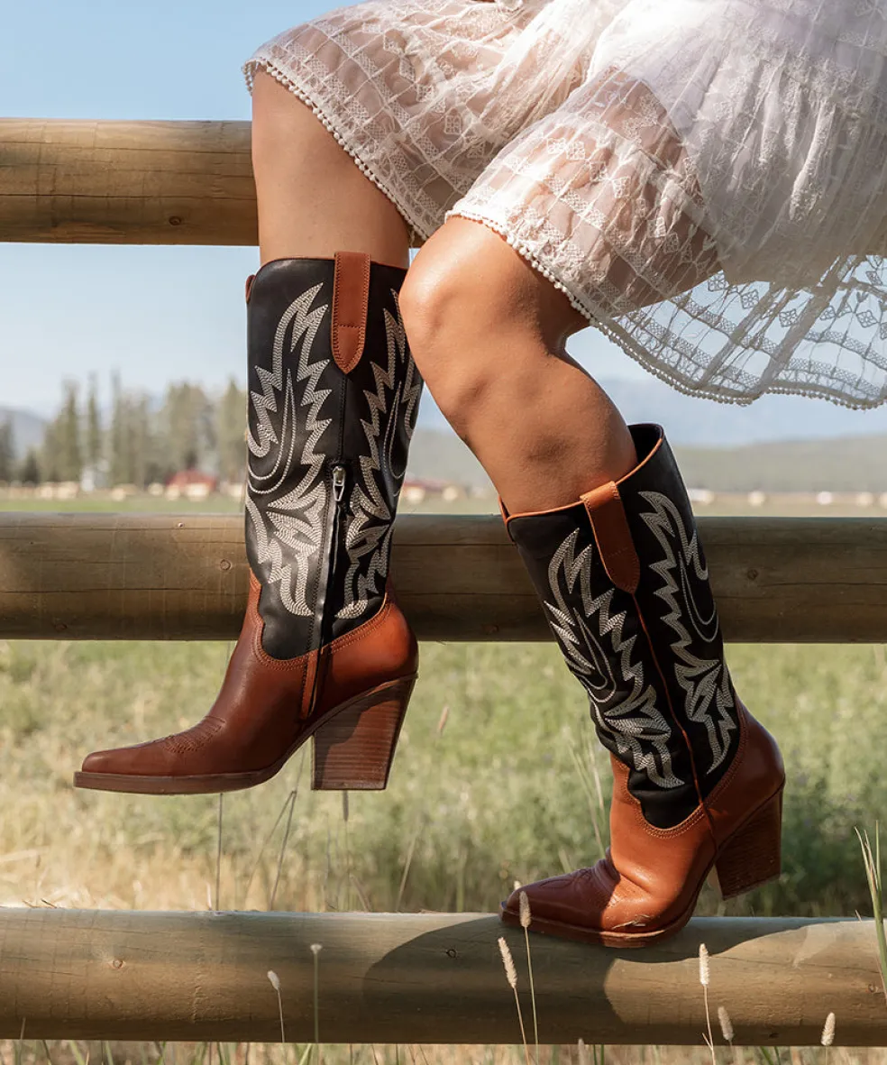 Blanch Boots Brown Black Leather