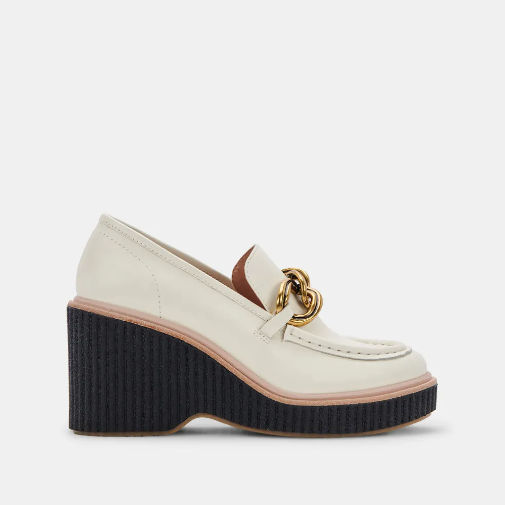 Brenan Wedges Off White Leather