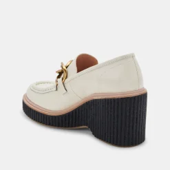 Brenan Wedges Off White Leather