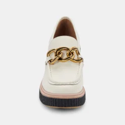 Brenan Wedges Off White Leather