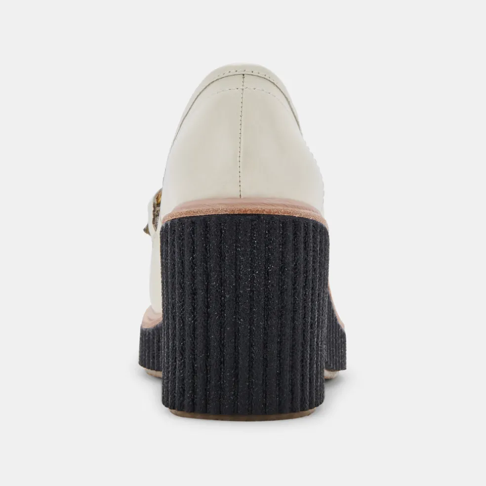Brenan Wedges Off White Leather