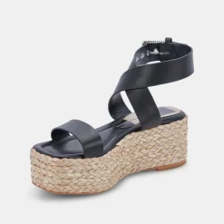 Cannes Sandals Black Leather