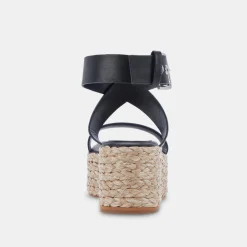 Cannes Sandals Black Leather