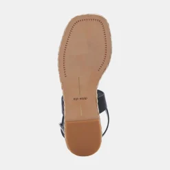 Cannes Sandals Black Leather