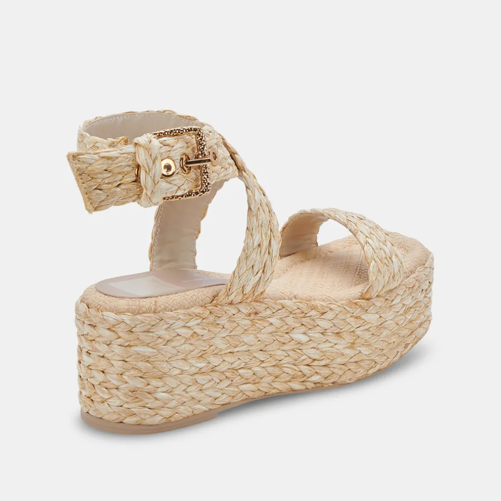 Cannes Sandals Lt Natural Raffia
