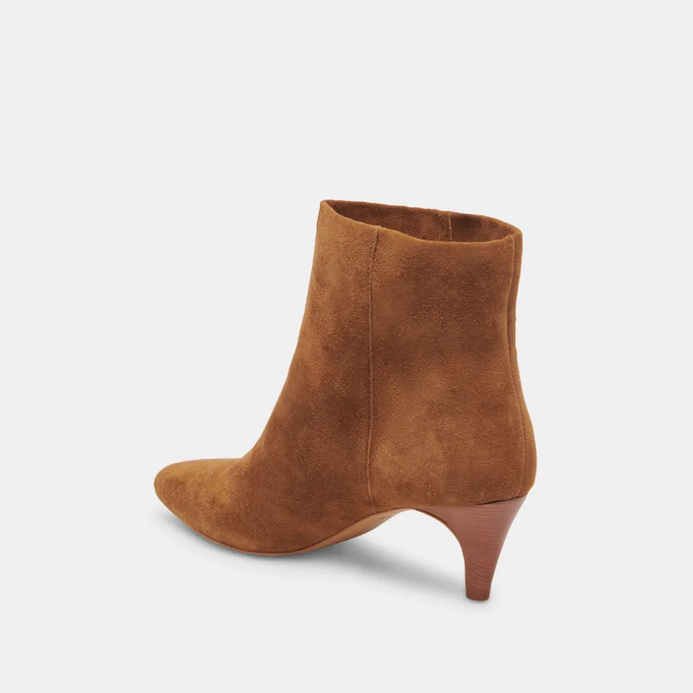 Dee Wide Booties Brown Suede
