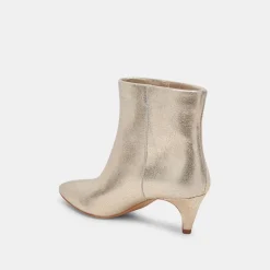 Dee Wide Booties Platinum Distressed Leather