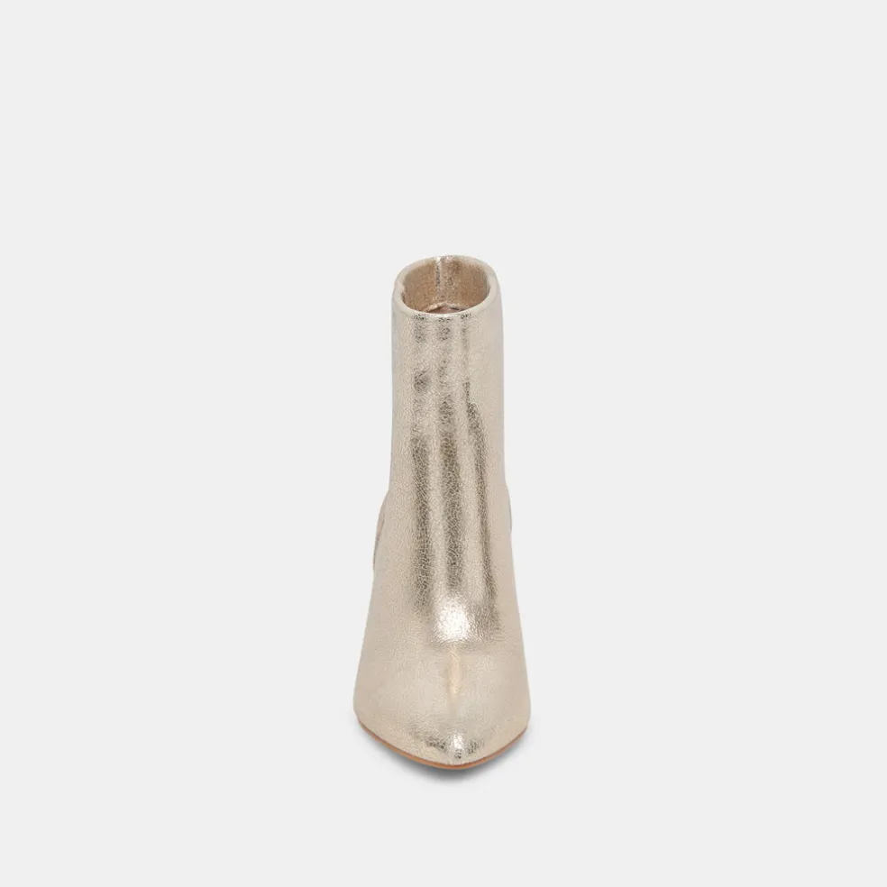 Dee Wide Booties Platinum Distressed Leather