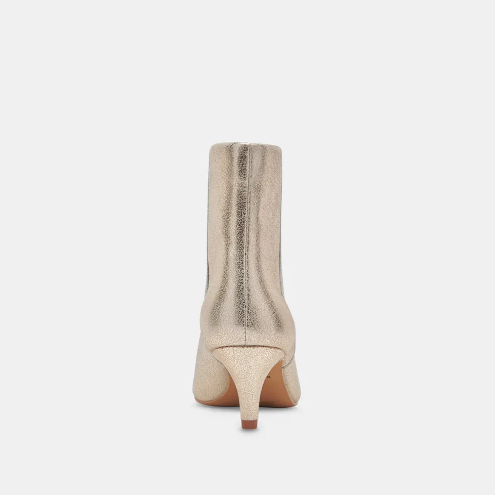 Dee Wide Booties Platinum Distressed Leather