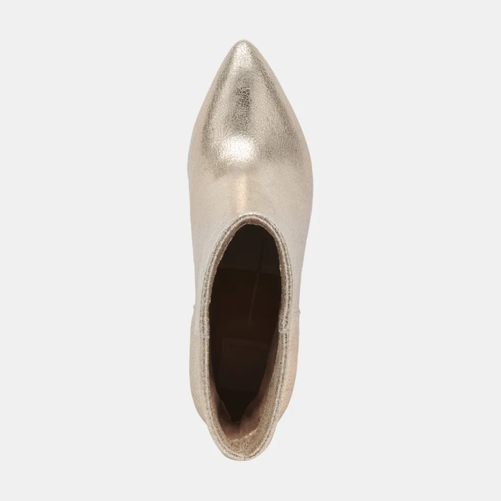Dee Wide Booties Platinum Distressed Leather