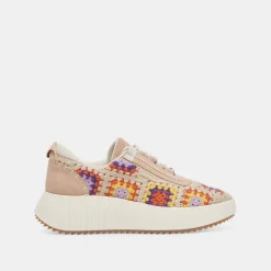 Dolen Crochet Sneakers Purple Floral Crochet