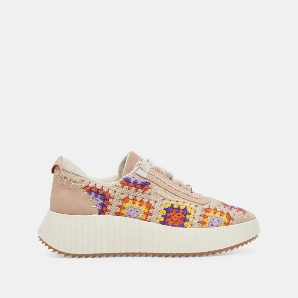 Dolen Crochet Sneakers Purple Floral Crochet
