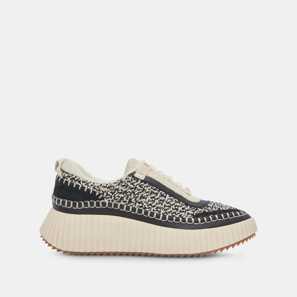Dolen Sneakers White Black Woven