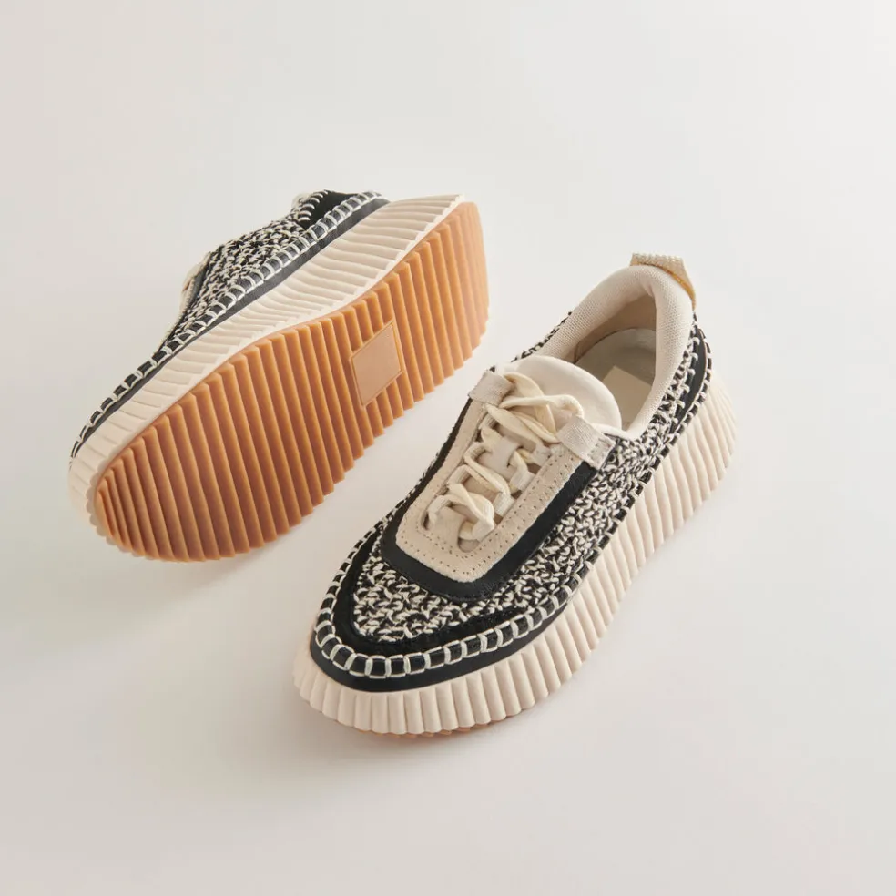 Dolen Sneakers White Black Woven