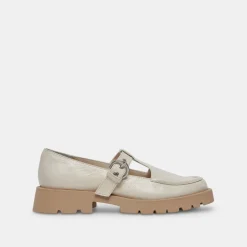Ebbie Flats Ivory Patent Leather