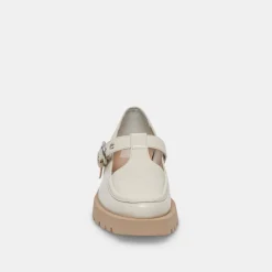 Ebbie Flats Ivory Patent Leather