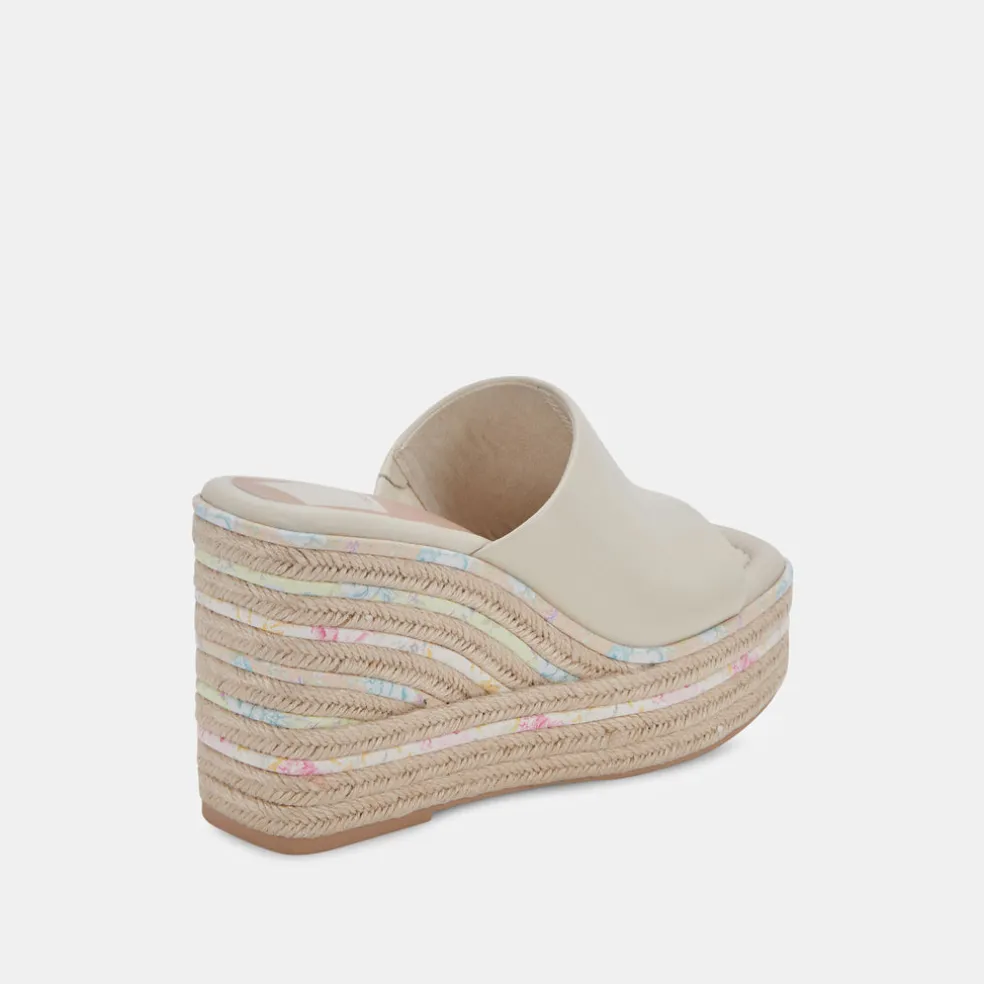 Elaria Wedges Ivory Leather