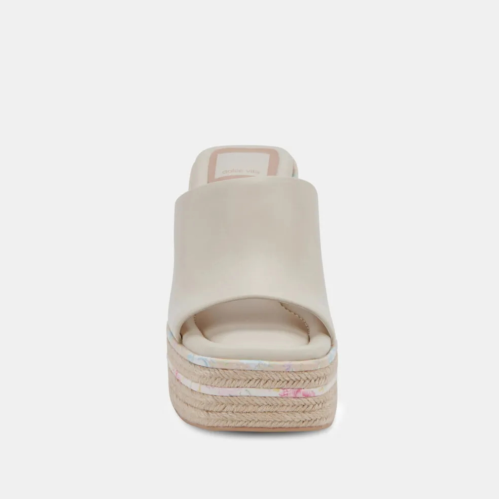 Elaria Wedges Ivory Leather
