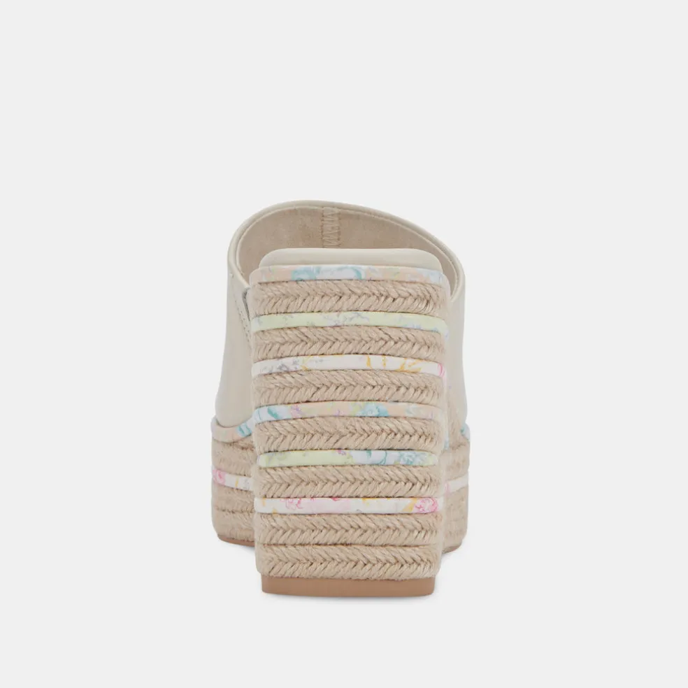 Elaria Wedges Ivory Leather