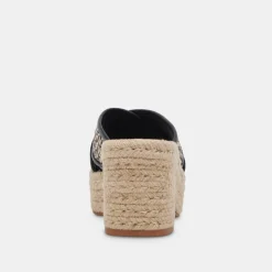 Eldora Heels White Black Raffia